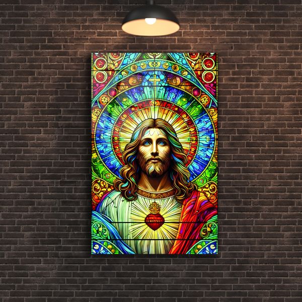 Hz. İsa Vitray Görünümlü Cam Tablo