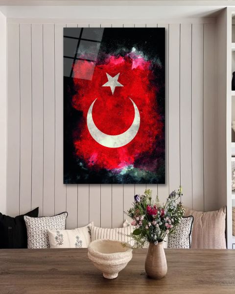 Türk Bayrağı Cam Tablo