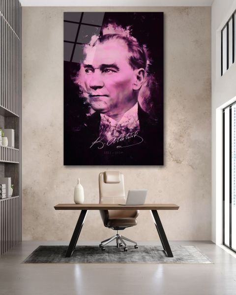Atatürk Portre Cam Tablo