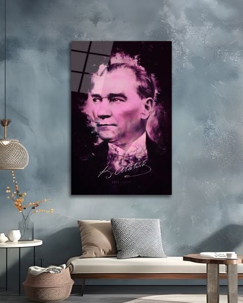 Atatürk Portre Cam Tablo