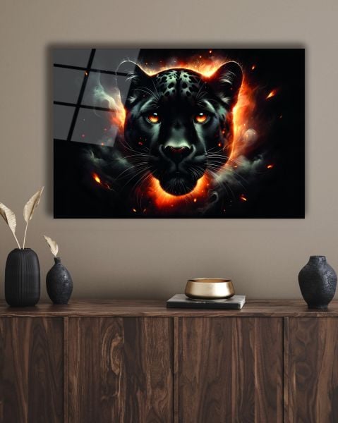 Siyah Jaguar Cam Tablo