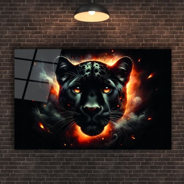 Siyah Jaguar Cam Tablo