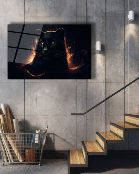 Siyahların Ardında Jaguar Cam Tablo
