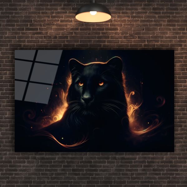 Siyahların Ardında Jaguar Cam Tablo