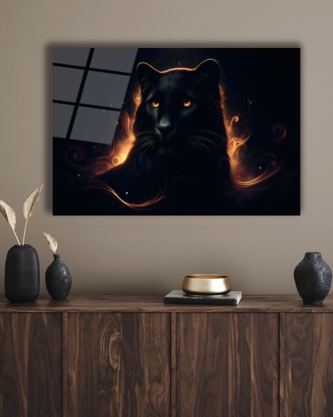 Siyahların Ardında Jaguar Cam Tablo