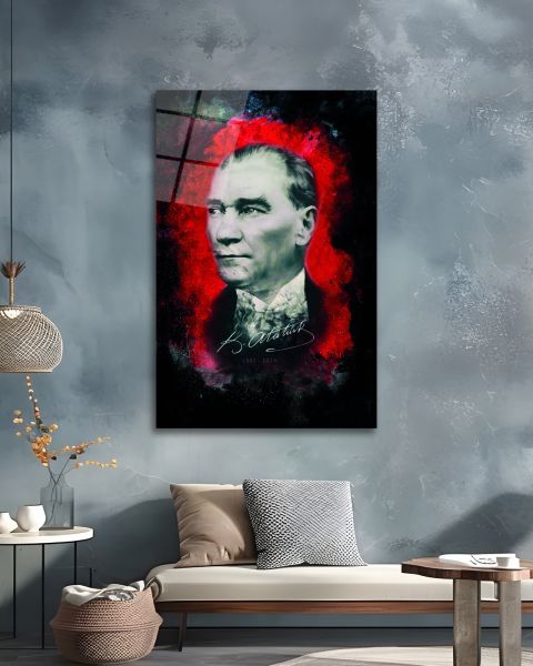 Atatürk Portre Cam Tablo