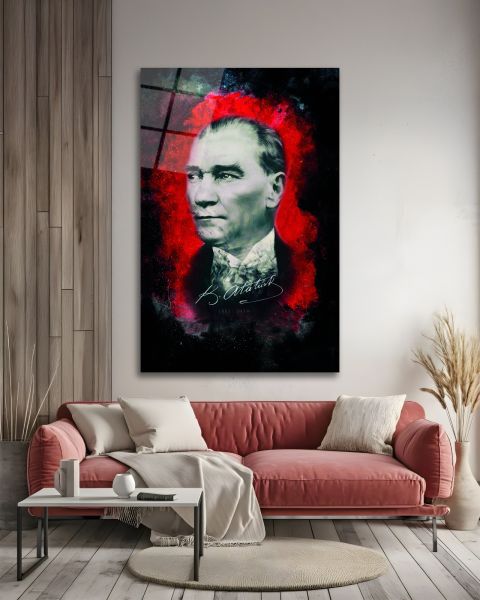 Atatürk Portre Cam Tablo