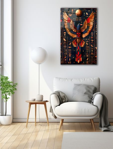 Antik Mısır Motifleri Cam Tablo