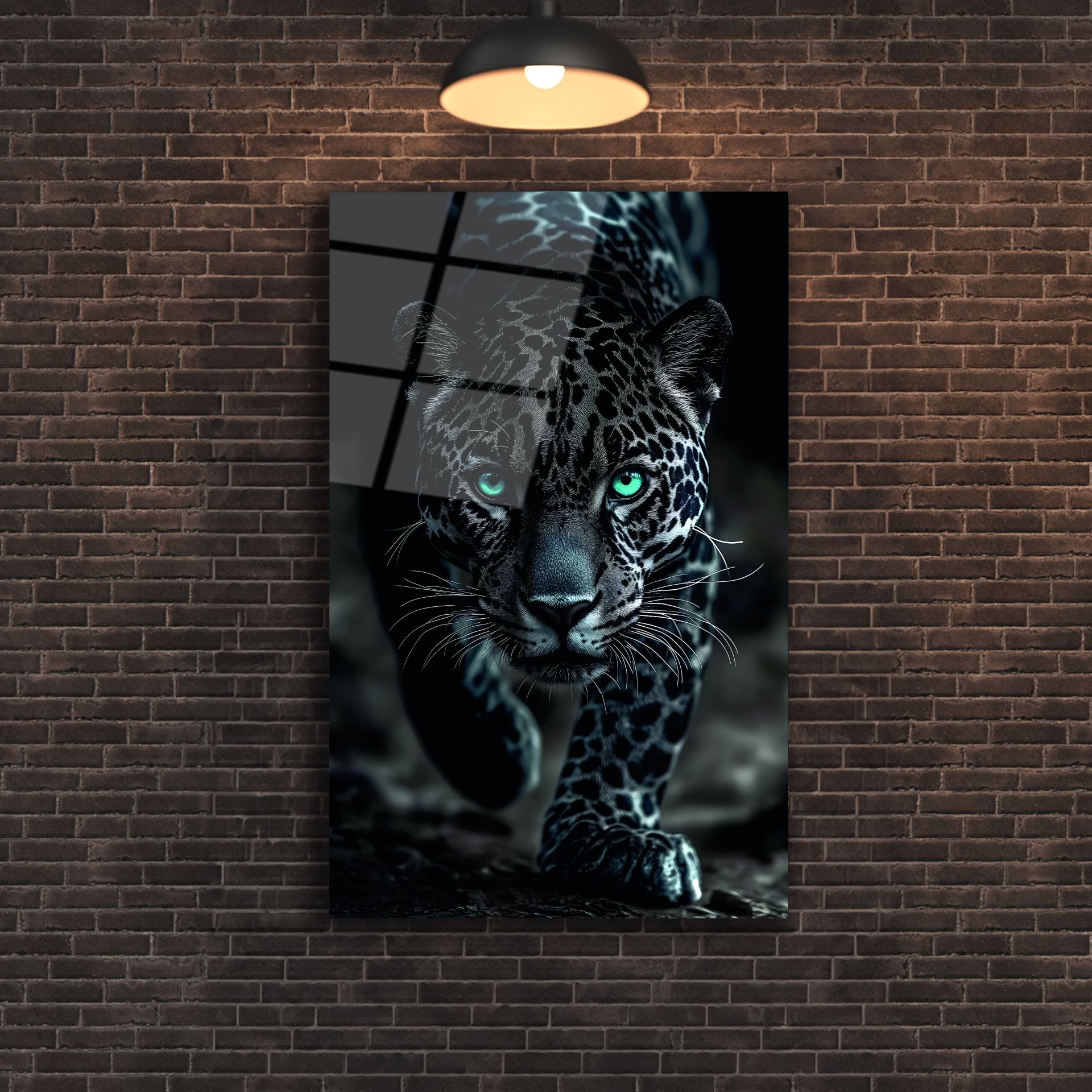 Koyu Leopar Cam Tablo