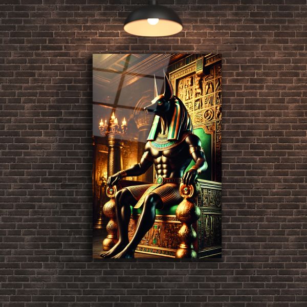 Antik Mısır Mitolojisi Anubis Cam Tablo