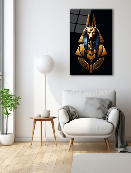 Antik Mısır Mitolojisi Anubis Cam Tablo