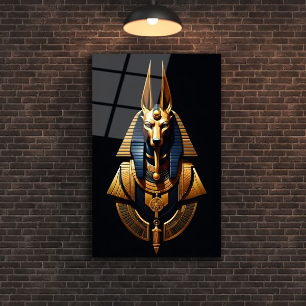 Antik Mısır Mitolojisi Anubis Cam Tablo