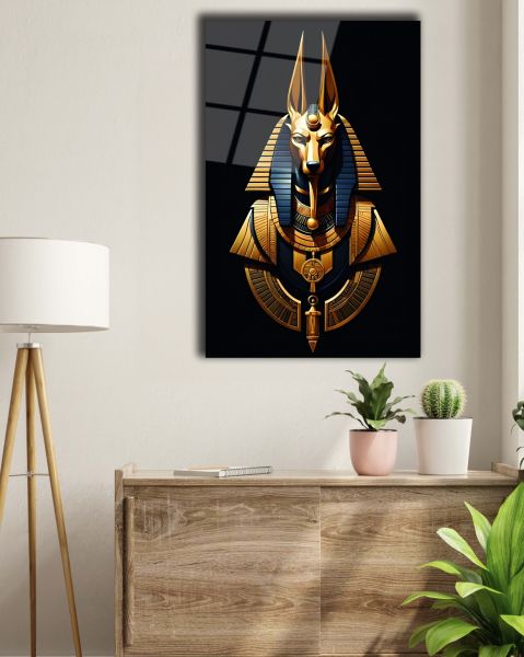 Antik Mısır Mitolojisi Anubis Cam Tablo
