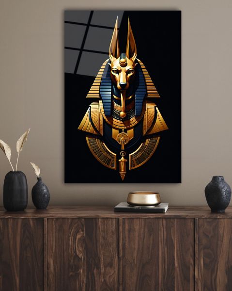 Antik Mısır Mitolojisi Anubis Cam Tablo