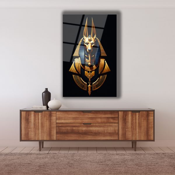 Antik Mısır Mitolojisi Anubis Cam Tablo