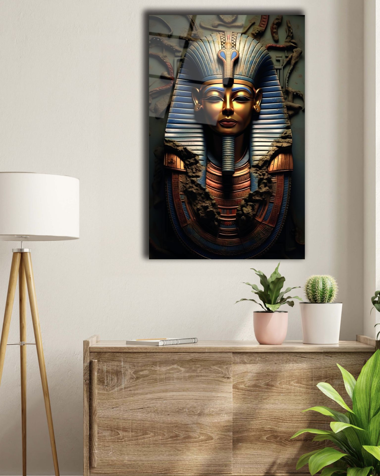 Antik Mısır Pharaoh Cam Tablo