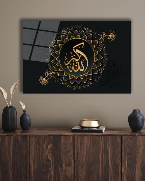 Allahu Ekber Lafzı Cam Tablo