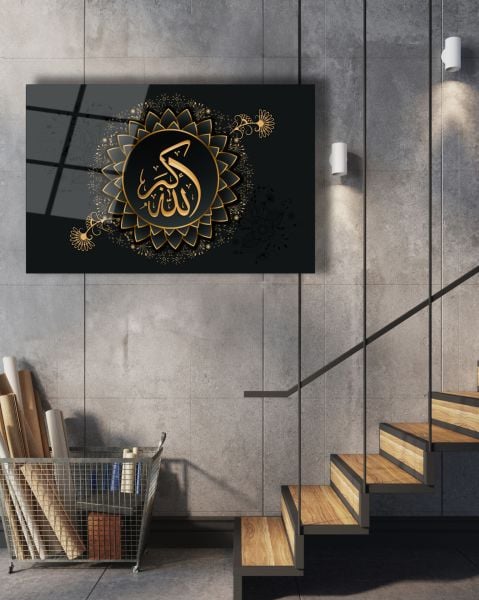 Allahu Ekber Lafzı Cam Tablo