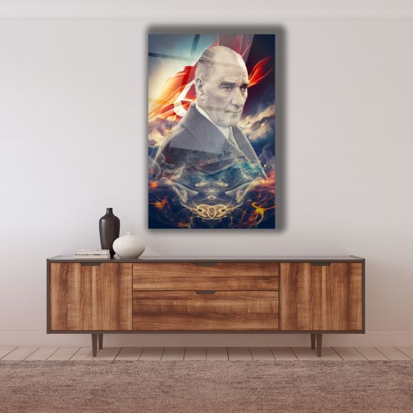 Atatürk Portre Cam Tablo
