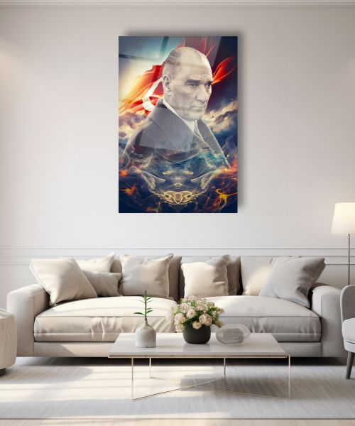 Atatürk Portre Cam Tablo