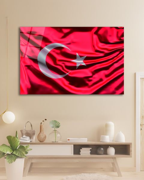 Türk Bayrağı Cam Tablo