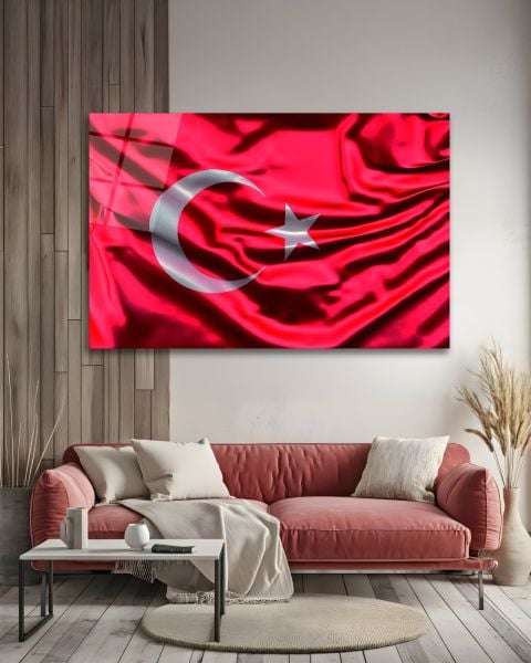 Türk Bayrağı Cam Tablo