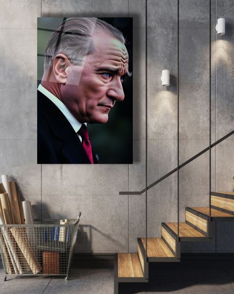 Atatürk Portre Cam Tablo
