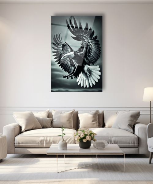 Avlanan Kartal Cam Tablo