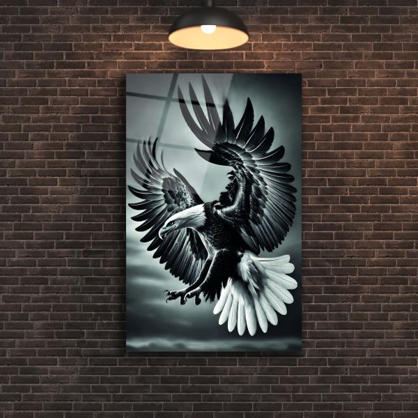 Avlanan Kartal Cam Tablo