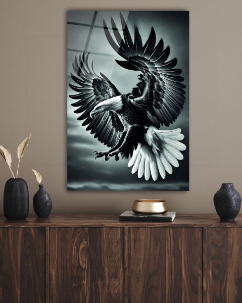 Avlanan Kartal Cam Tablo