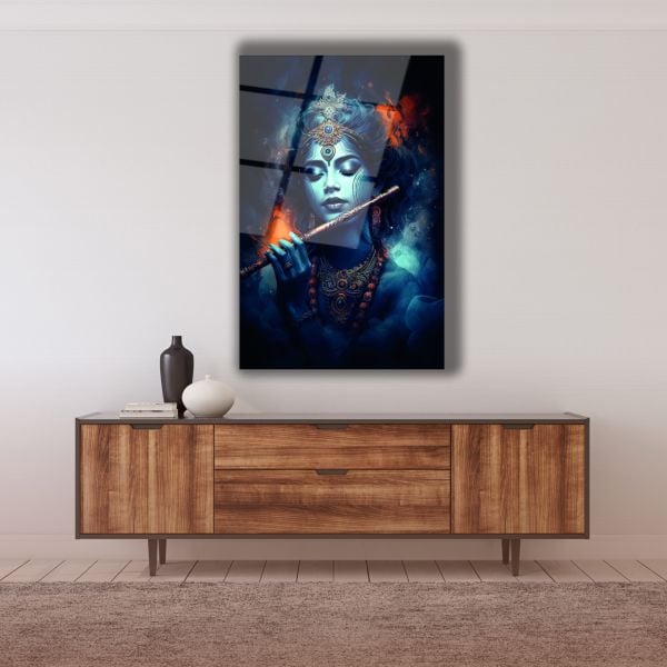 Krishna Hinduizm Cam Tablo