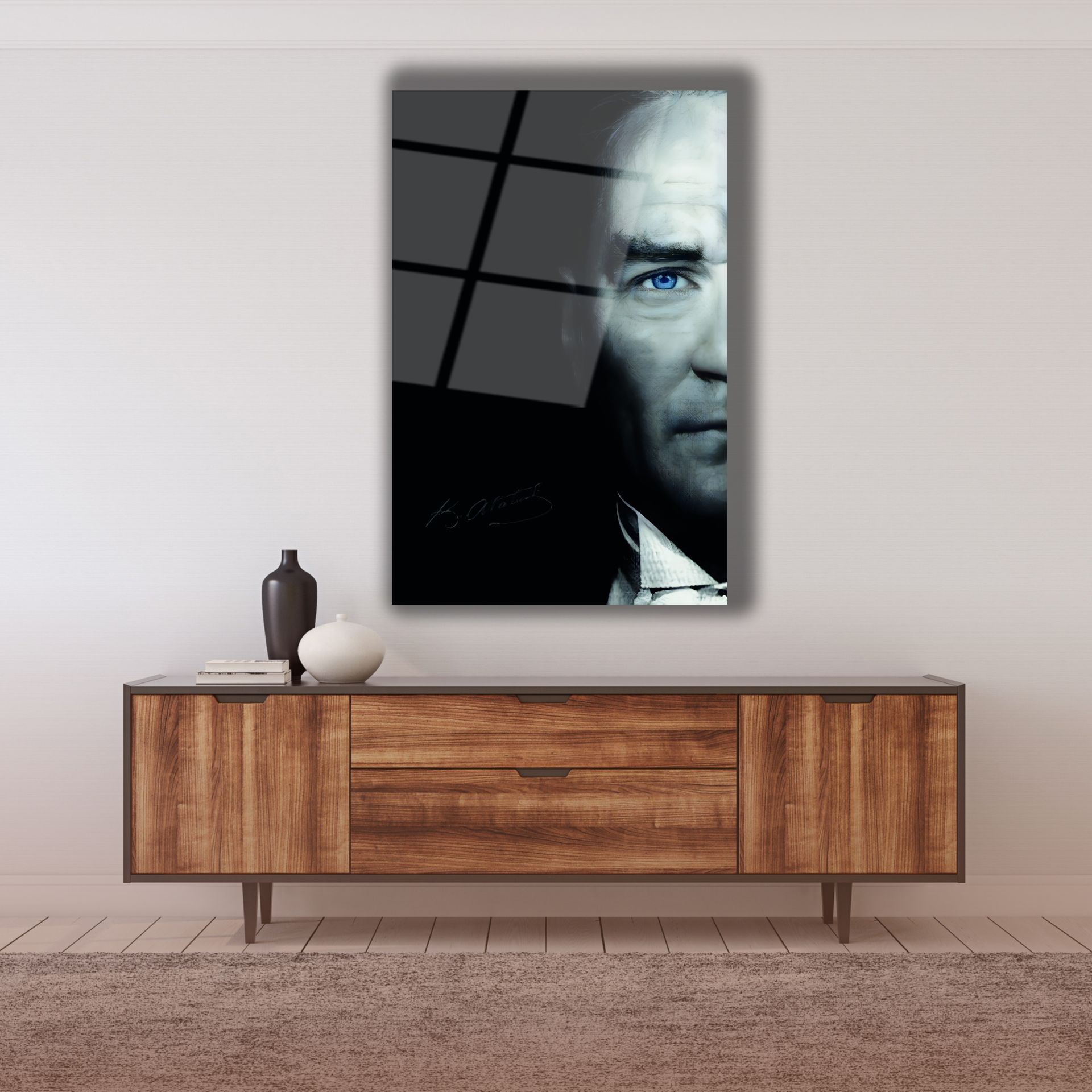 Atatürk Portre Cam Tablo