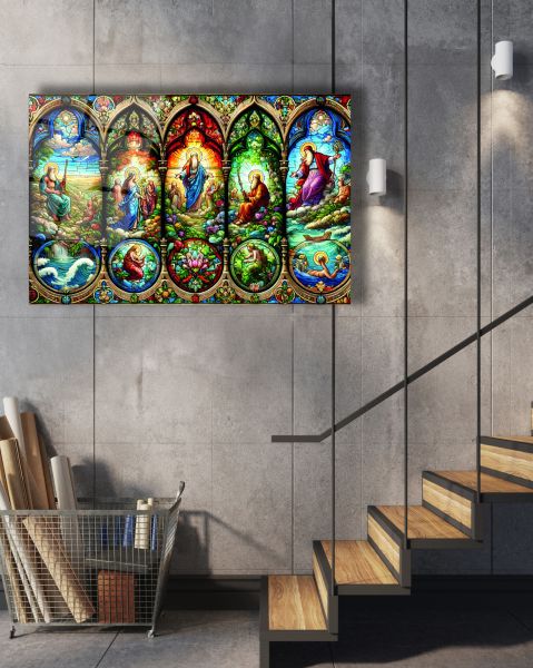 Hristiyan Dini Temalı Cam Tablo