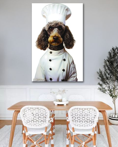 Aşçı Köpek Cam Tablo
