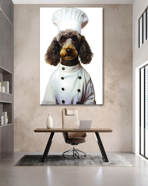 Aşçı Köpek Cam Tablo