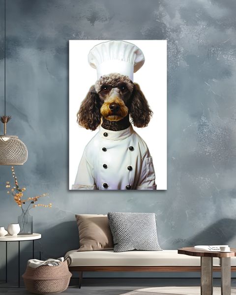 Aşçı Köpek Cam Tablo