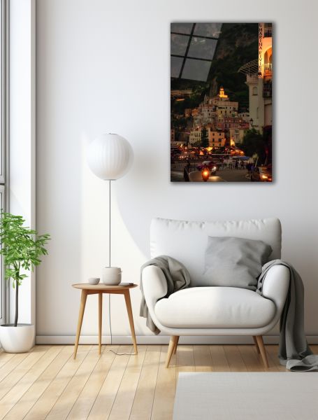 İtalya Sokağı Cam Tablo