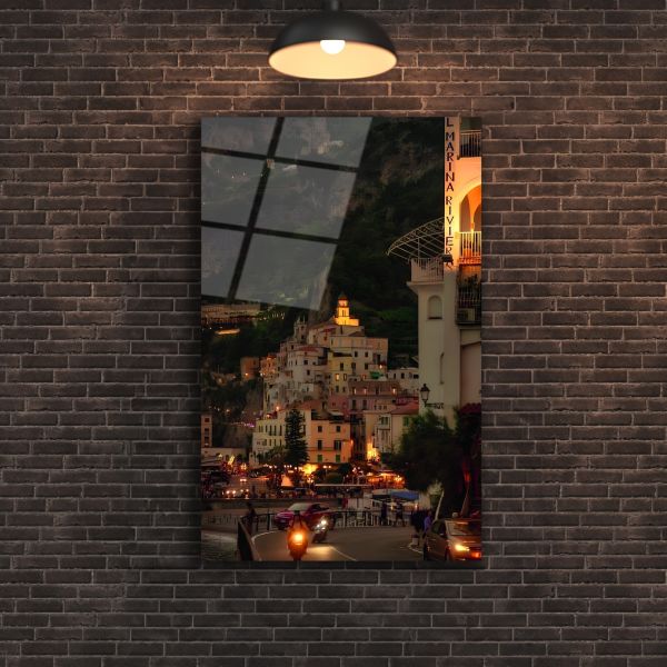 İtalya Sokağı Cam Tablo