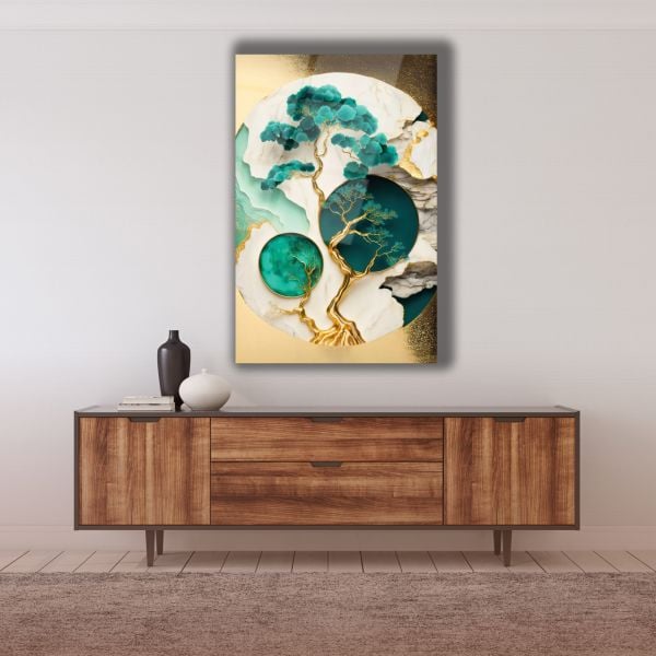 Bonsai Ağacı Cam Tablo